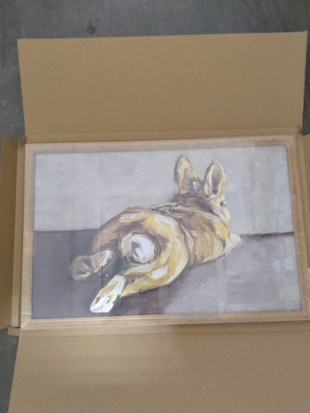 Golden Rabbit Canvas Art Print - Framed Wall Decor - Picture 3 of 3